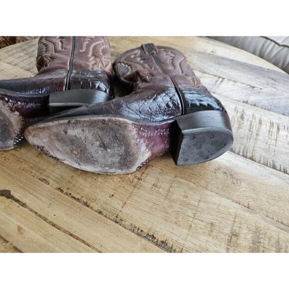 Rudel Rodgers Boots Men's Size 5.5 E Embossed Alligator Western Cowboy - Picture 11 of 16